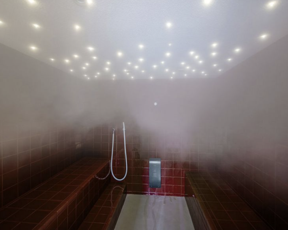 Wellness-Dampfbad mit roten Fliesen und LED-Sternenhimmel – exklusive Spa-Umsetzung für Privathaushalt oder Hotel Wellness-Dampfbad mit roten Fliesen und LED-Sternenhimmel – exklusive Spa-Umsetzung für Privathaushalt oder Hotel